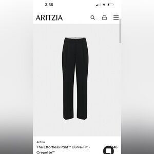 Aritzia Effortless Crepette Black High Waist Wide Leg Trouser Size 12 CURVY TALL